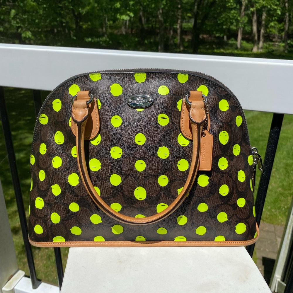 Coach Cora Neon Polka Dot Bag - Like New! - Picture 4 of 12